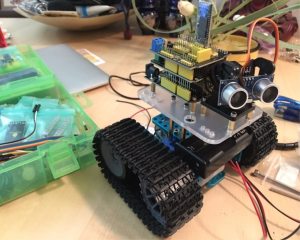 Keyestudio DIY Mini Tank Akıllı Robot Araç Kiti / Arduino Robot Eğitim Programlama için