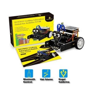 Keyestudio KEYBOT Programlanabilir Eğitim Robotu Araç Kiti + Arduino Grafik Programlama İçin Kullanım Kılavuzu