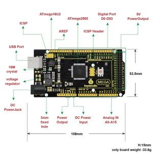 Keyestudio Mega 2560 R3 Gelişmiş Kart