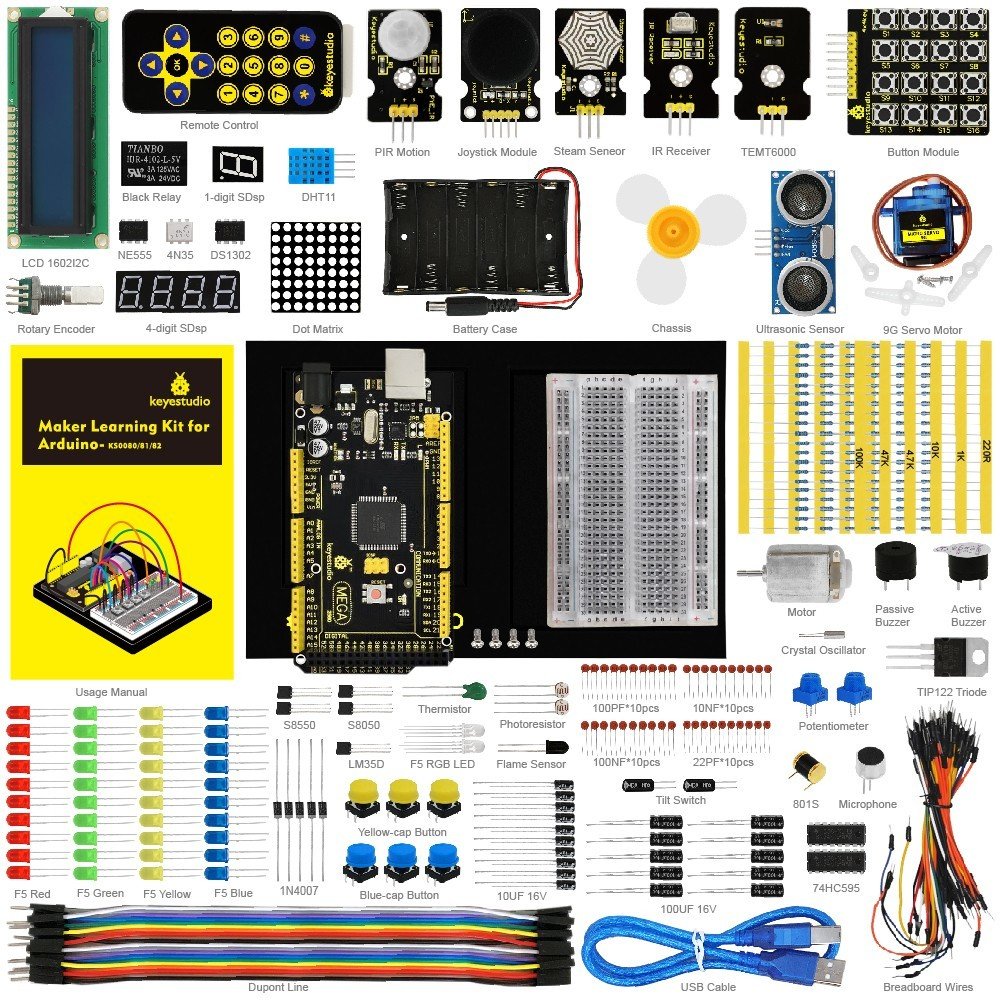 Keyestudio Maker Başlangıç Kiti (MEGA 2560 R3) - Arduino Projesi İçin