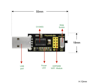 Keyestudio USB'den ESP-01S Wifi Modülüne Seri Bağlantı Devresi