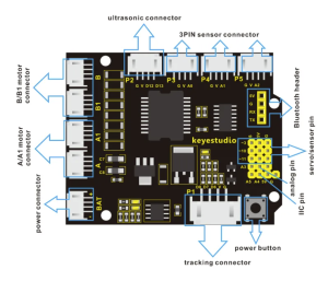 Keyestudio Hızlı Konnektör Motor Sürücü Shield - Robot Araba Bağlantısı
