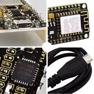 Keyestudio ESP8266 WI-FI Modül Shield + Arduino İçin 1M Micro USB Kablosu (Çip CP2102-GMR)