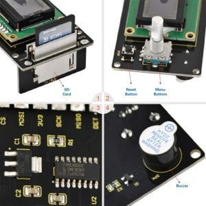 Keyestudio LCD1602 Ekran 3D Modülü, SD Kart Yuvası + Arduino / 3D Yazıcı için 30cm Kablo