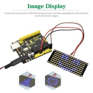 Keyestudio 8x16 LED Dot Matrix Kartı ile PH 2.54 Konnektör + Arduino için 4Pin Kablo