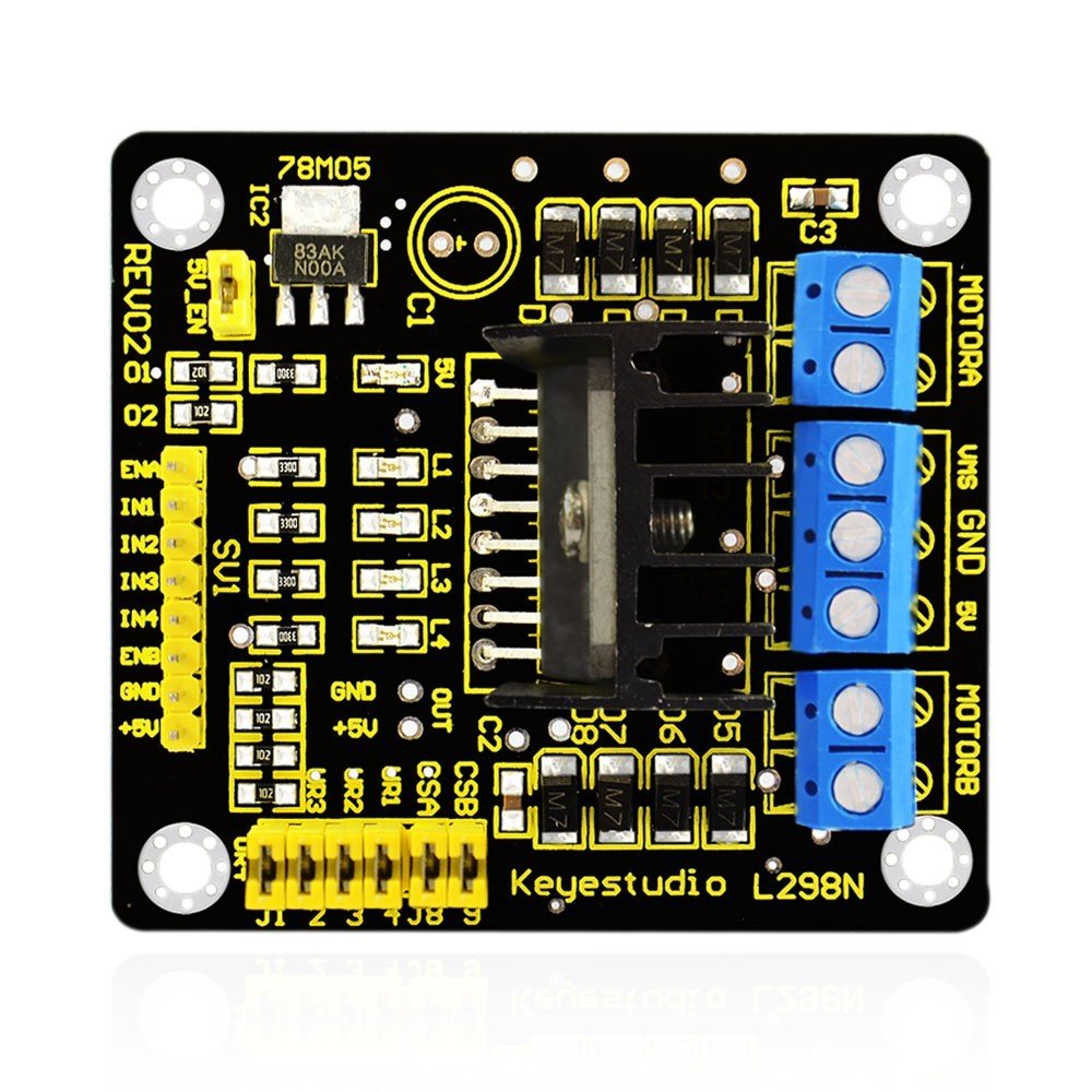 Keyestudio L298N Shield Çift H Köprü DC Kademeli Sürücü Kontrol Kartı Modülü / Arduino-Akıllı Araba Robotu için