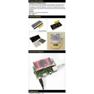 Keyestudio 16*8 Raspberry Pi İçin LED Matrix Shield