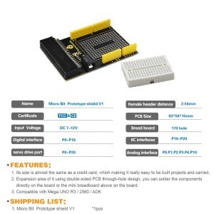 Keyestudio Küçük Breadboard İle Breakout Kart V1 Prototipi - Micro:Bit İçin