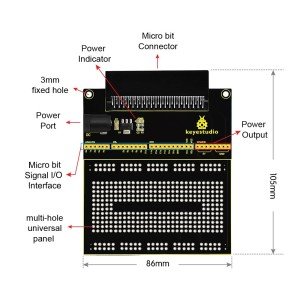 Keyestudio Micro:Bit Prototip Breakout Kart V2 + 400 pin Breadboard