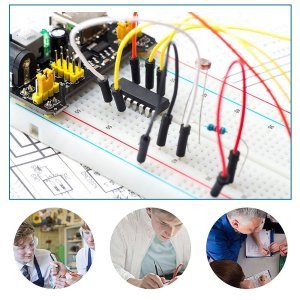 Keyestudio 830 Pin Breadboard + Güç Modülü + Breadboard Tel 65 + 140 Atlama Tel Paketi