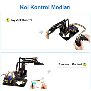 Keyestudio 4DOF Akrilik Robot Mekanik Kol Seti