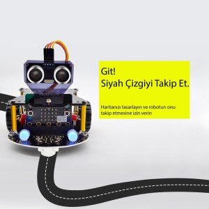 Keyestudio Micro:Bit Mini Akıllı Robot Araba V2.0 (Micro:Bit Kartı Sete Dahil Değildir!)