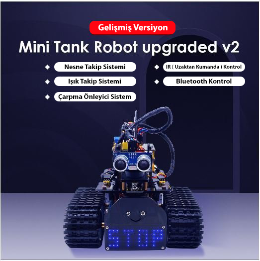 Keyestudio DIY Mini Tank V2.0 Akıllı Robot Seti