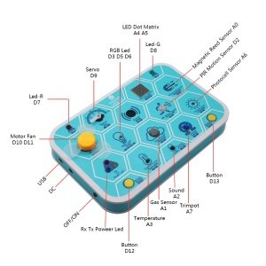 Keyestudio kidbits Maker Kodlama Kutusu Başlangıç Kiti v1.0 - Arduino STEM Eğitimi +7 Yaş