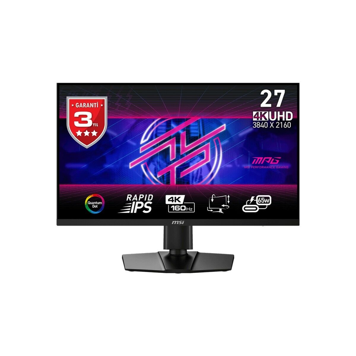 MSI 27'' Mpg 274Urf Qd 3840X2160 (Uhd) 16:9 Flat Rapıd Ips 160Hz 0.5Ms Gtg Adaptıve-Sync Gamıng Monıtor