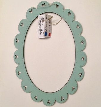 OVAL AHŞAP ÇERÇEVE -VINTAGE BLUE