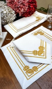 Gold Sargılı Keten Servis