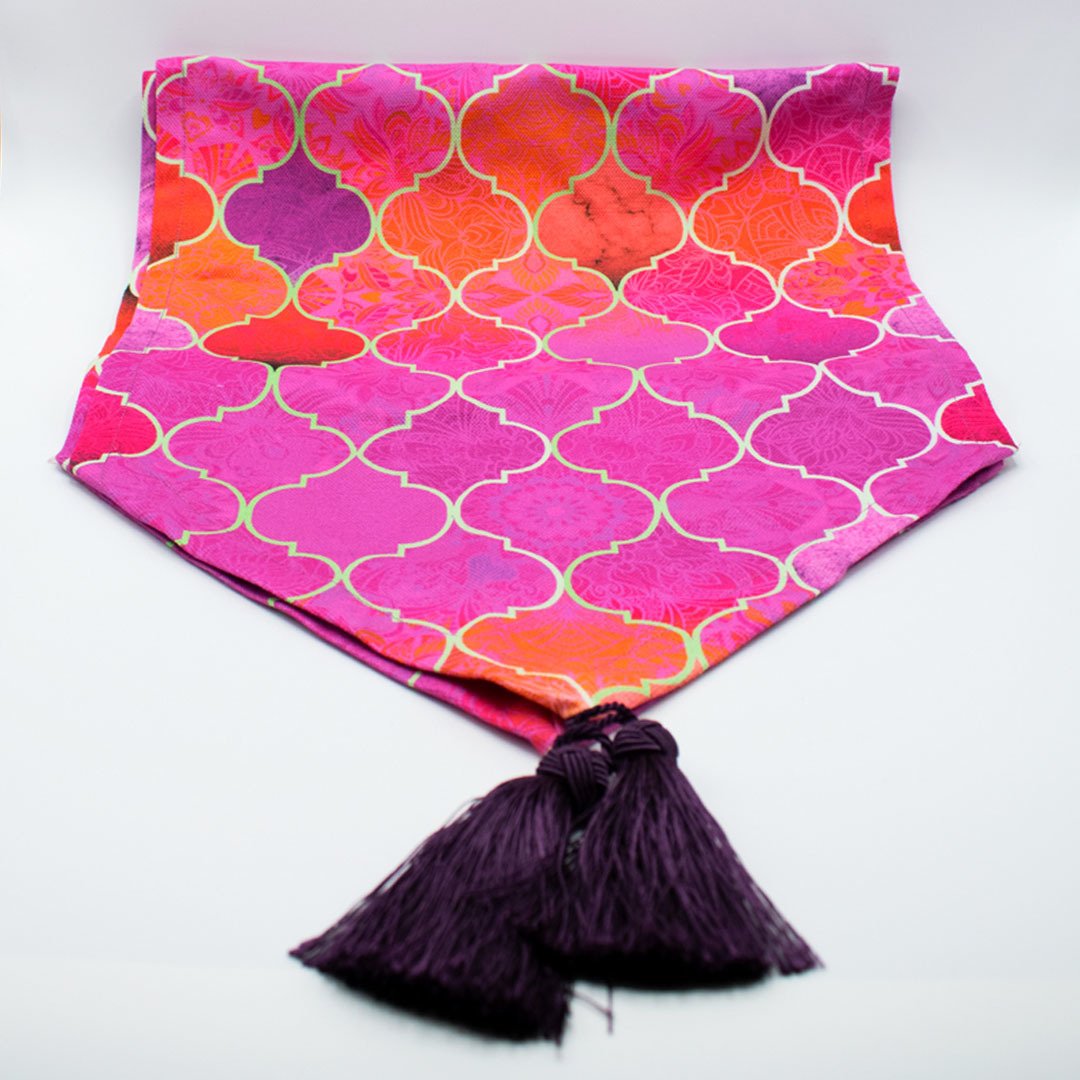 Pembe Tonlar Moroccan Desenli Runner