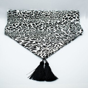 Siyah Beyaz Leopar Desenli Runner