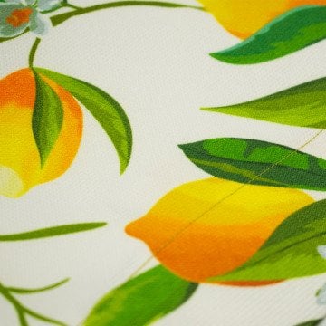Beyaz Üstü Limon Desenli Runner