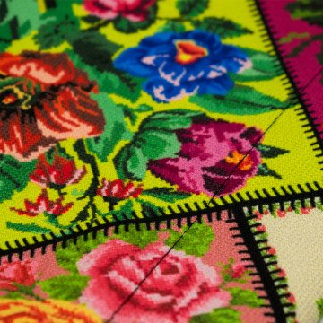 Kanaviçe Patchwork Desenli Runner