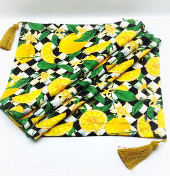 Limonlu Dama Desenli Runner