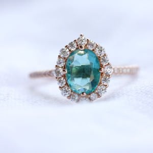 Paraiba Taşlı Vintage Yüzük