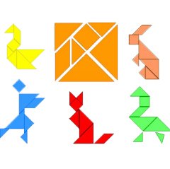 Tangram 70'Li (10 Set) Orta Boy (Plastik Parça)