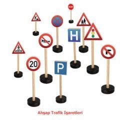 Ahşap Trafik İşaretleri 15 Parça (Eğitici Oyuncak)