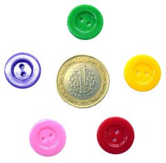 28 Boy Düğme 100 Adet Renkli-Orta