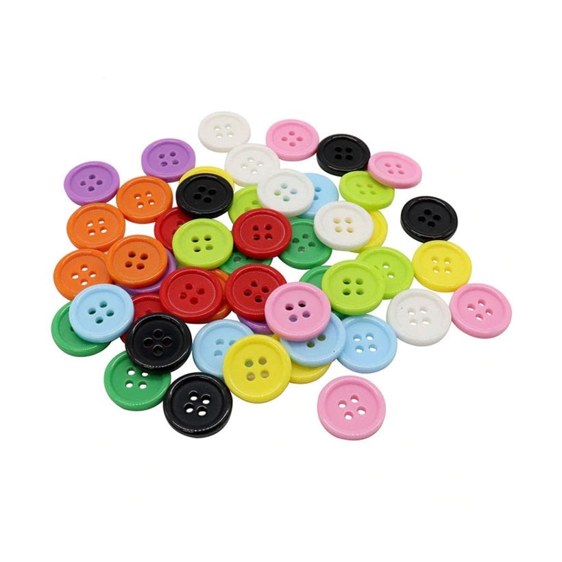 18 Boy Düğme 100 Adet Renkli-Küçük