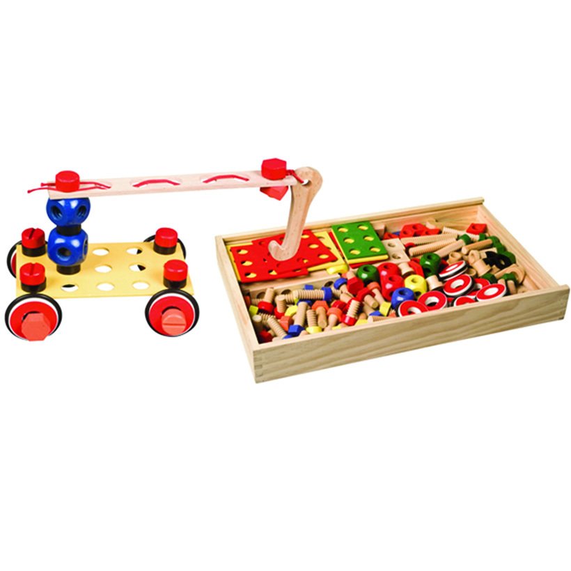 Sök-Tak Constructor 150 Parça (AHŞAP İnşaatçı Lego Yapı) Dıy Oyuncak Yapboz
