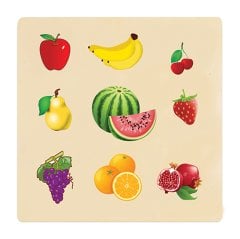 Tutmalı Meyveler Ahşap Puzzle 30x30