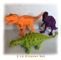 Dinazorlar Set 3'Lü (16 cm Eğitici Hayvanlar)