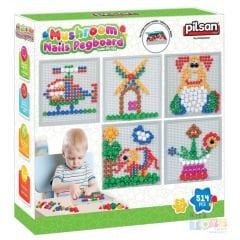 Mantar Çivili Oyunu 514 Parça (Mushroom Nails Pegboard) Eğitici Düğmeler Pano 03 333