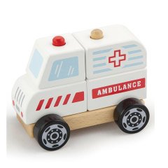 Ahşap Ambulans Oyuncak Araba