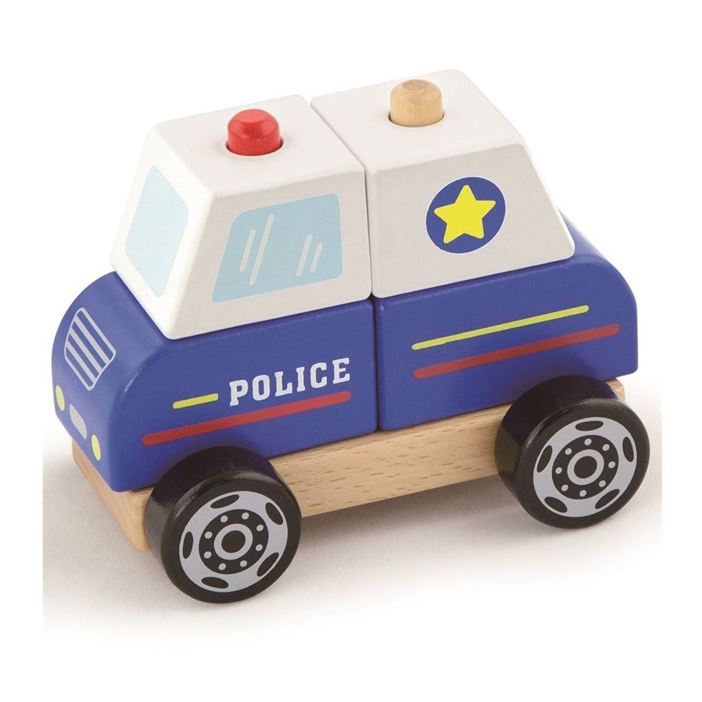 Ahşap Polis Arabası Vigatoys (Eğitici Oyuncak)