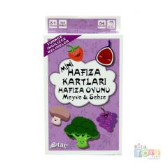Hafıza Oyun Kartları (Meyve Sebze) Mini Eğitici Oyun Kartı Star