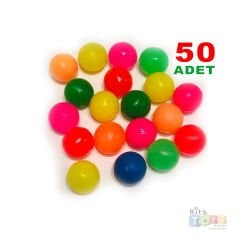 Zıplayan Top 50'Li (Oyuncak Otomat Topu) Renkli Zıp zıp Lastik