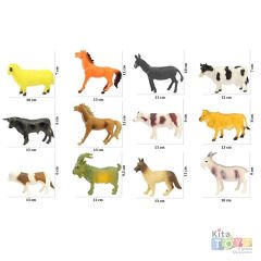 Evcil Hayvanları Seti 12'Li BOX NC3689 (Oyuncak Çiftlik 192)
