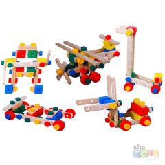 Ahşap Vidalı Yap Boz Araçlar 69 Parça (Sök-Tak Constructor İnşaatçı Lego Yapı) Dıy Oyuncak 2102108
