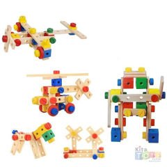 Ahşap Vidalı Yap Boz Araçlar 69 Parça (Sök-Tak Constructor İnşaatçı Lego Yapı) Dıy Oyuncak 2102108