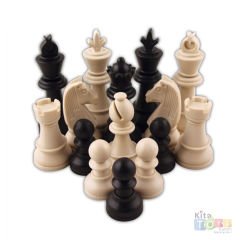 Satranç Taşı Turnuva Boy (Şah 95 mm) Plastik Oyunu Taşları