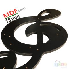 Sol Anahtarı Müzik Merkezi Tablası Siyah Modeli Ahşap MDF