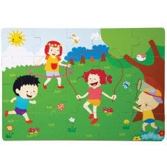 İlkbahar Yer Puzzle (Büyük Boy 20 Parça Ahşap) Mevsimler