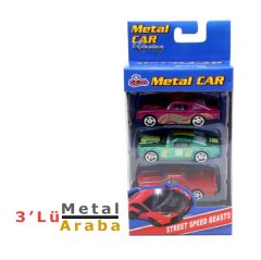 3'Lü Metal Araba Seti Die-Cast 717-3