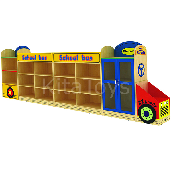 Okul Otobüsü Figürlü Dolap Anaokulu Mobilyaları