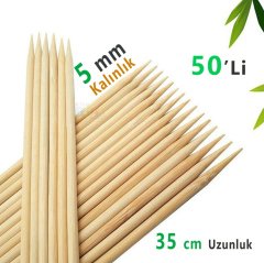 Kalın Çöp Şiş Çubuğu 5 mm (Bambu Faaliyet Çubukları)