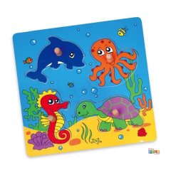 Tutmalı Deniz Hayvanları Puzzle (Okul Öncesi Oyuncak)