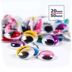 20mm Renkli Oynar Göz 50'Li (Kırtasiye Malzemeleri)